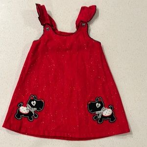 Nannette sparkly red corduroy baby girl dress